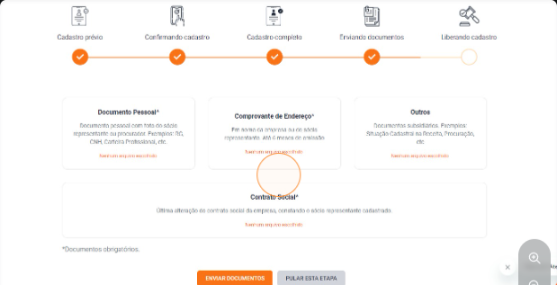 Anexo de documentos no painel