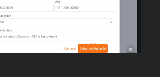 Campo de nome da lista com botão Salvar configuração