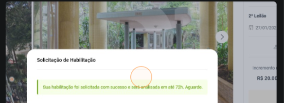 Painel de Minhas Participações com status Habilitado